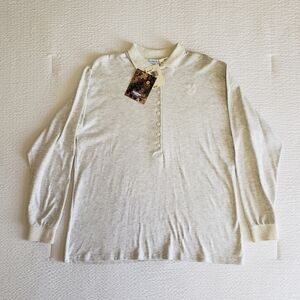 Vtg NWT! OshKoshB'Gosh Women 1/2 Button Long Sleeve Flannel-Feel Shirt (M) Ivory